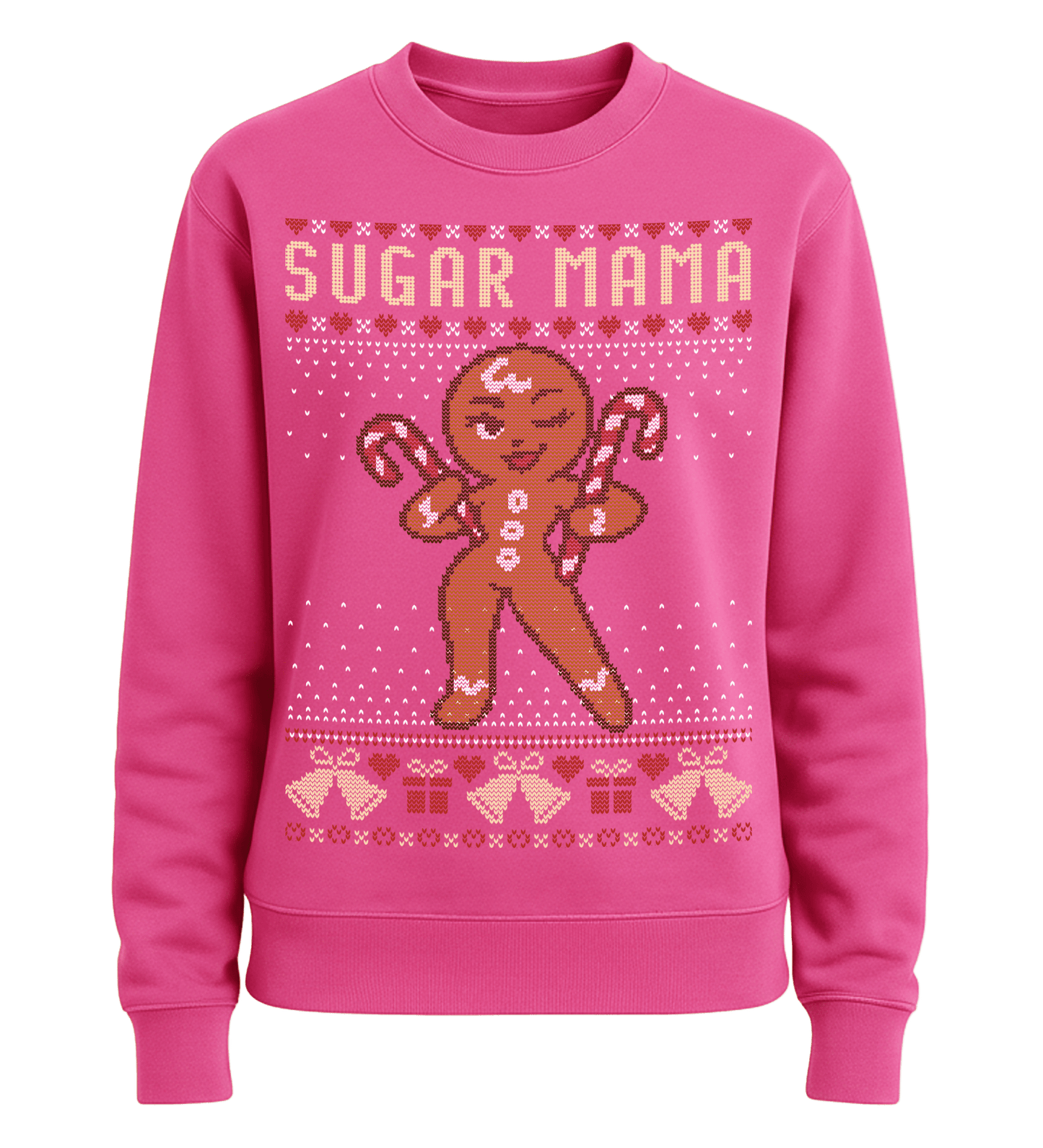 Shirtee Unisex Sweatshirt Hot Pink / XS UGLY SWEATER „Sugar Mama“  - Unisex Pullover