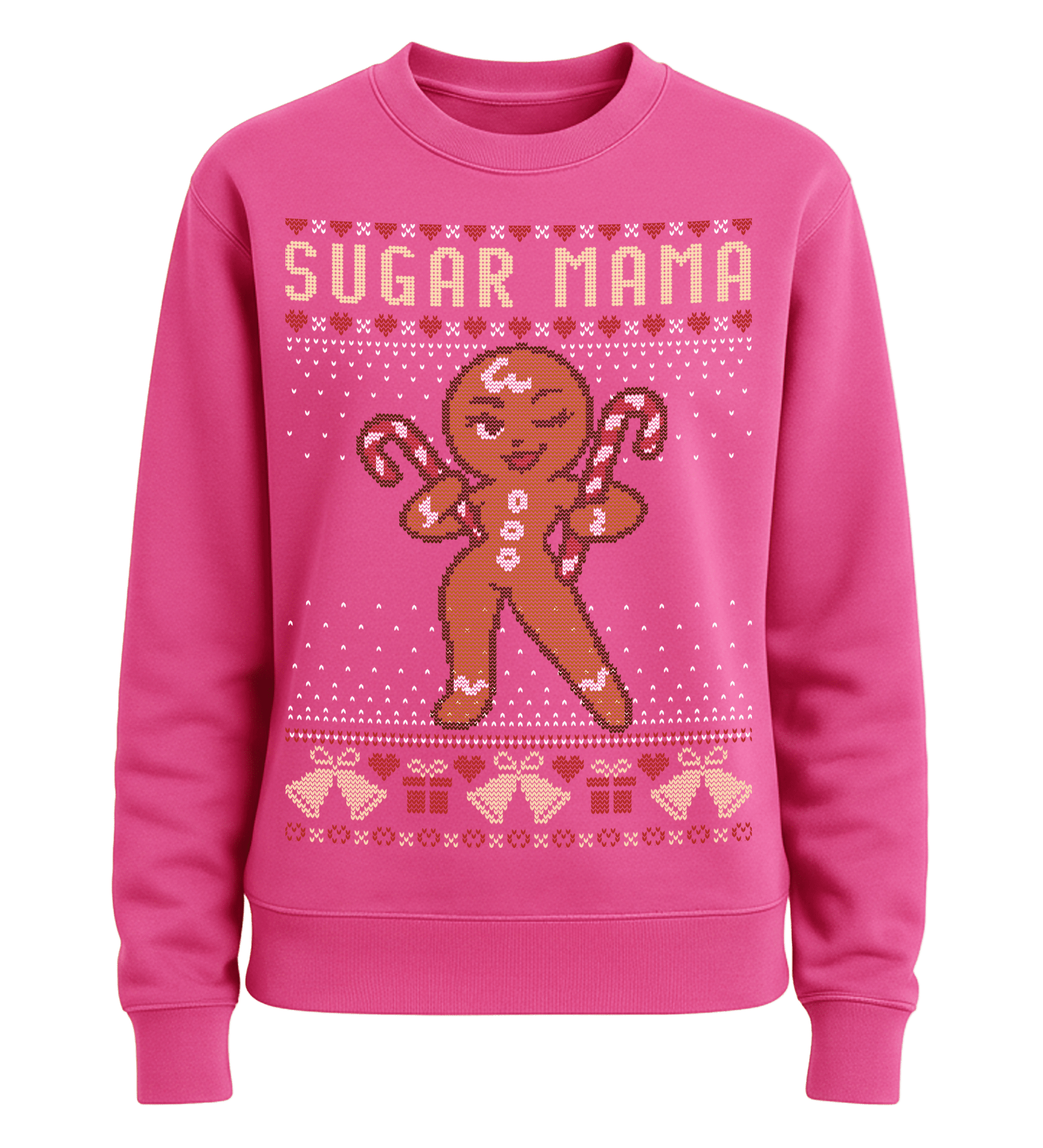 Shirtee Unisex Sweatshirt Hot Pink / XS UGLY SWEATER „Sugar Mama“  - Unisex Pullover