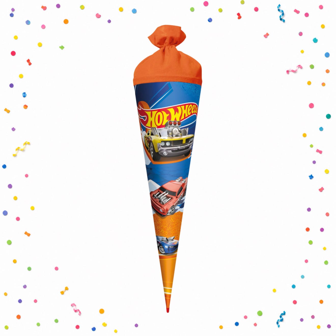 CandyPeak Hot Wheels 70cm Gefüllte Schultüte zur Einschulung/zum Verschenken (31 Artikel aus aller Welt)