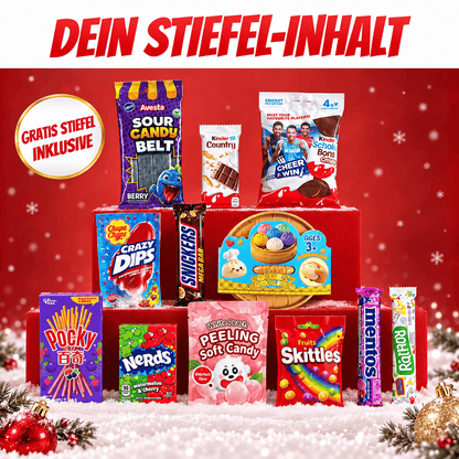 CandyPeak Kids-Stiefel Gefüllter Nikolausstiefel 2026 (12 Artikel aus aller Welt)