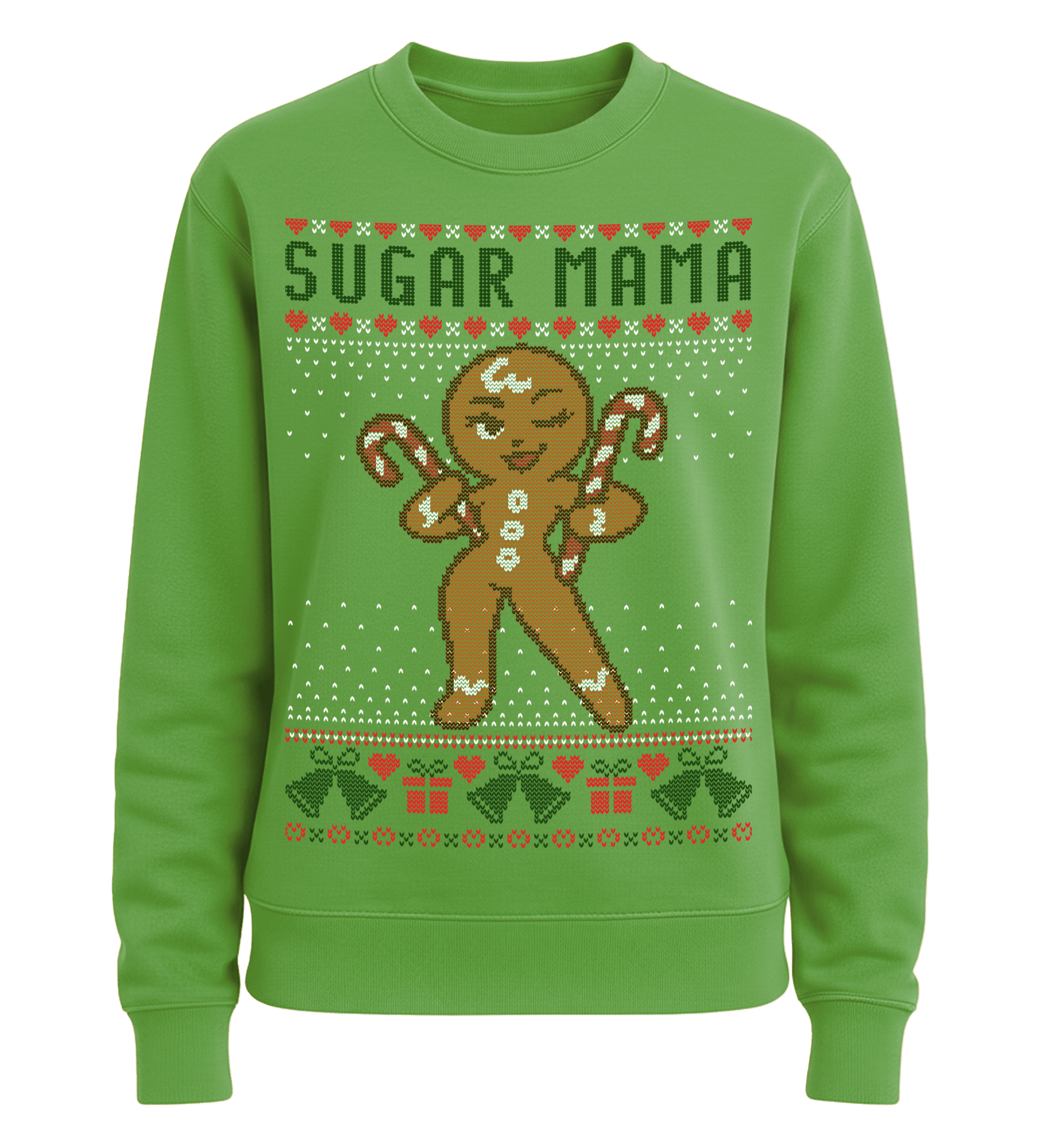 Shirtee Unisex Sweatshirt Lime Green / XS UGLY SWEATER „Sugar Mama“  - Unisex Pullover