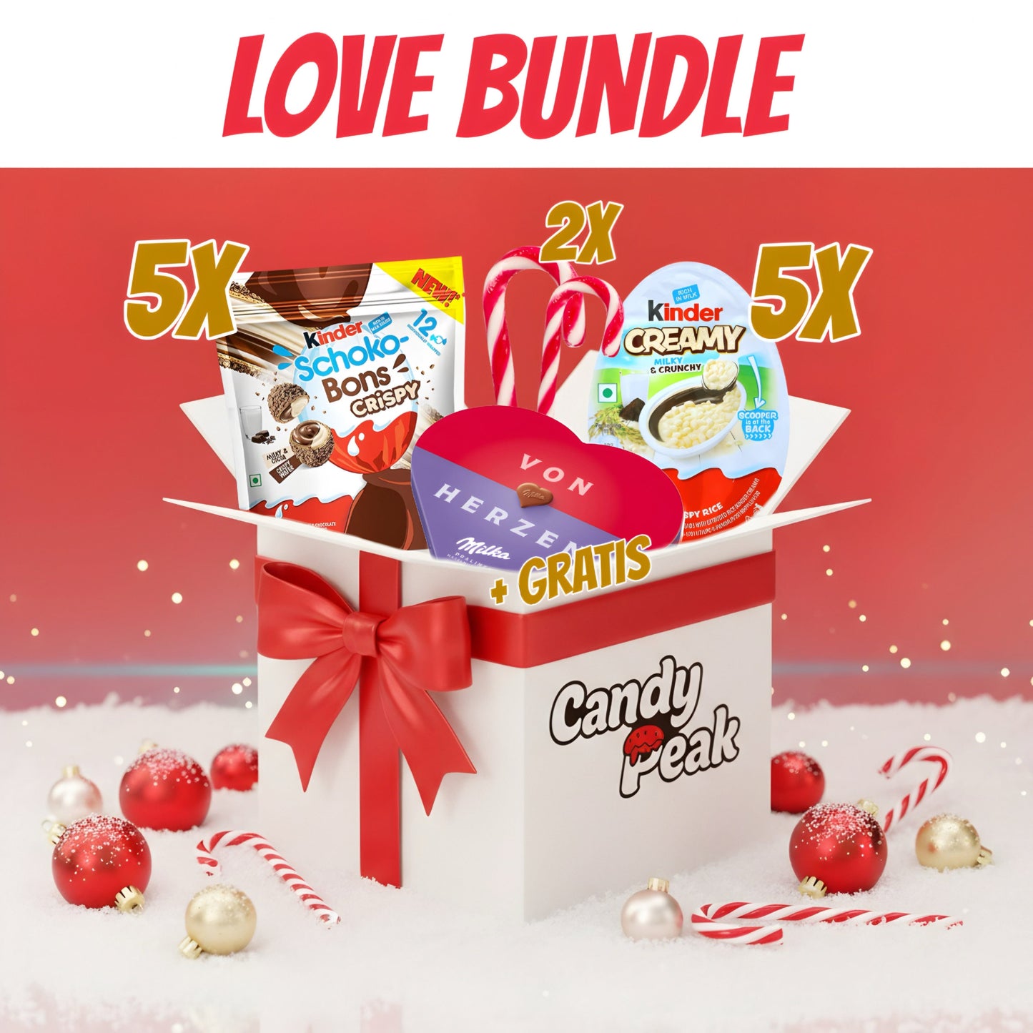 CandyPeak Love Bundle (+ gratis Milka „Von Herzen“ Pralinés)
