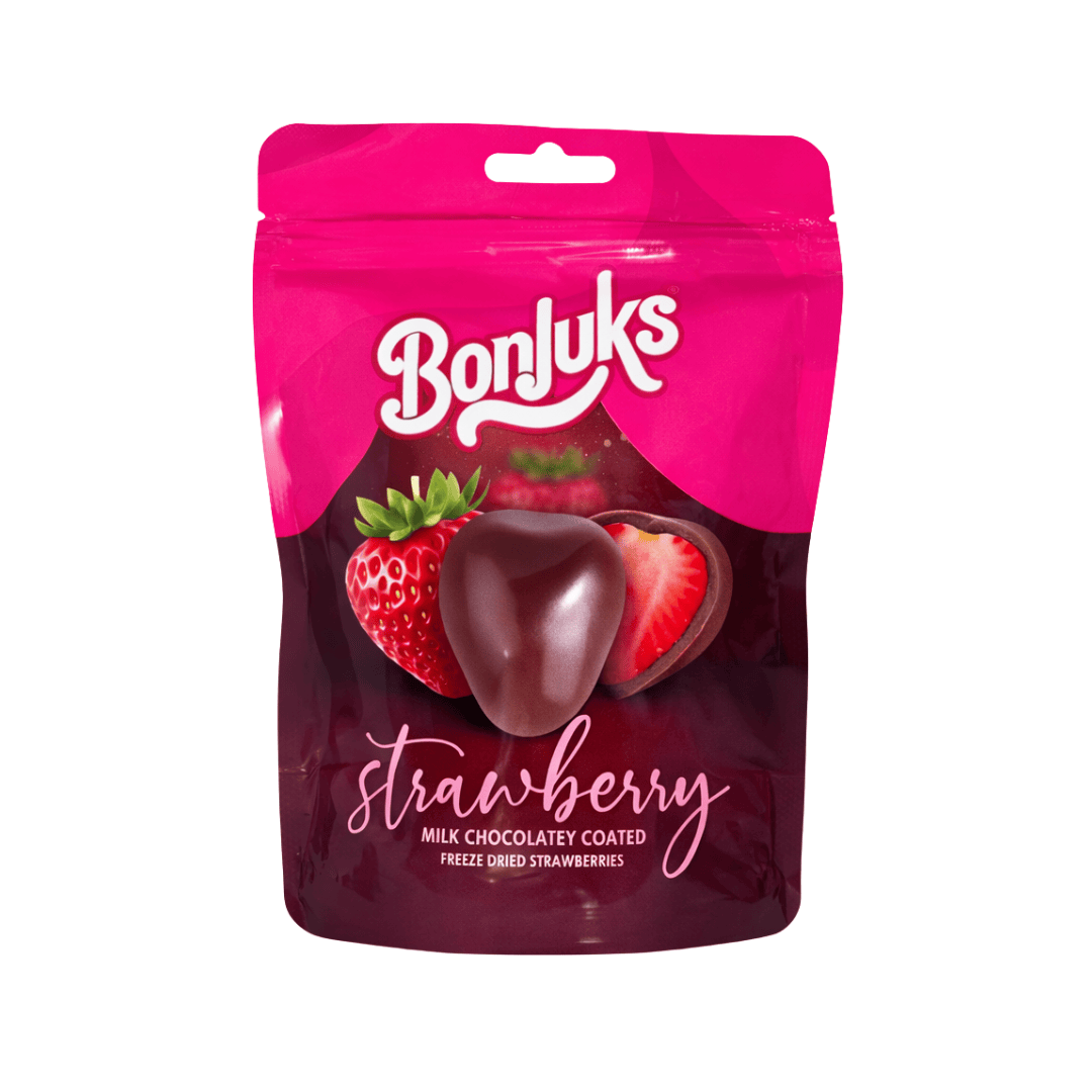 Bonjuks Milk Chocolate 80g Bonjuks - Gefriergetrocknete Erdbeeren im Schokomantel 80g (versch. Sorten)