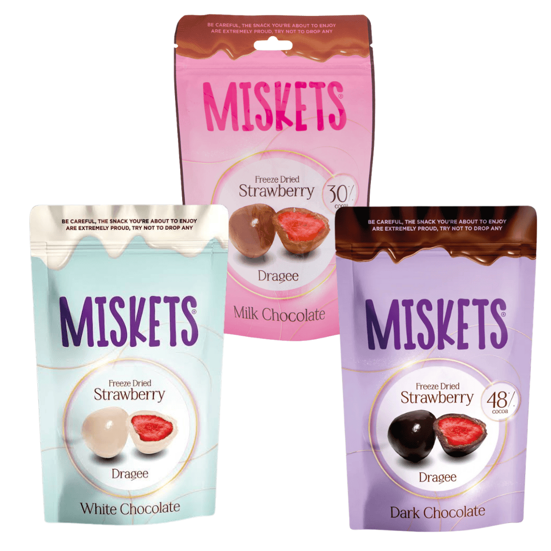 Misket Miskets - Gefriergetrocknete Erdbeeren im Schokomantel 80g (versch. Sorten)