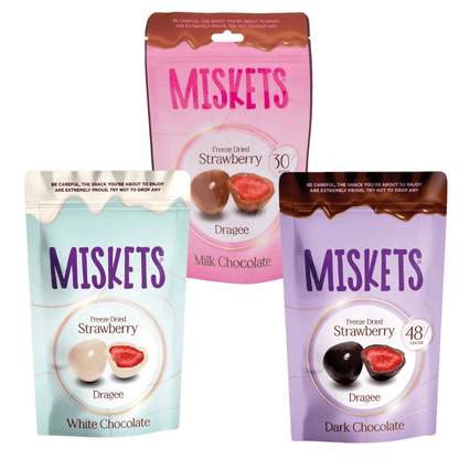 Misket Miskets - Gefriergetrocknete Erdbeeren im Schokomantel 80g (versch. Sorten)