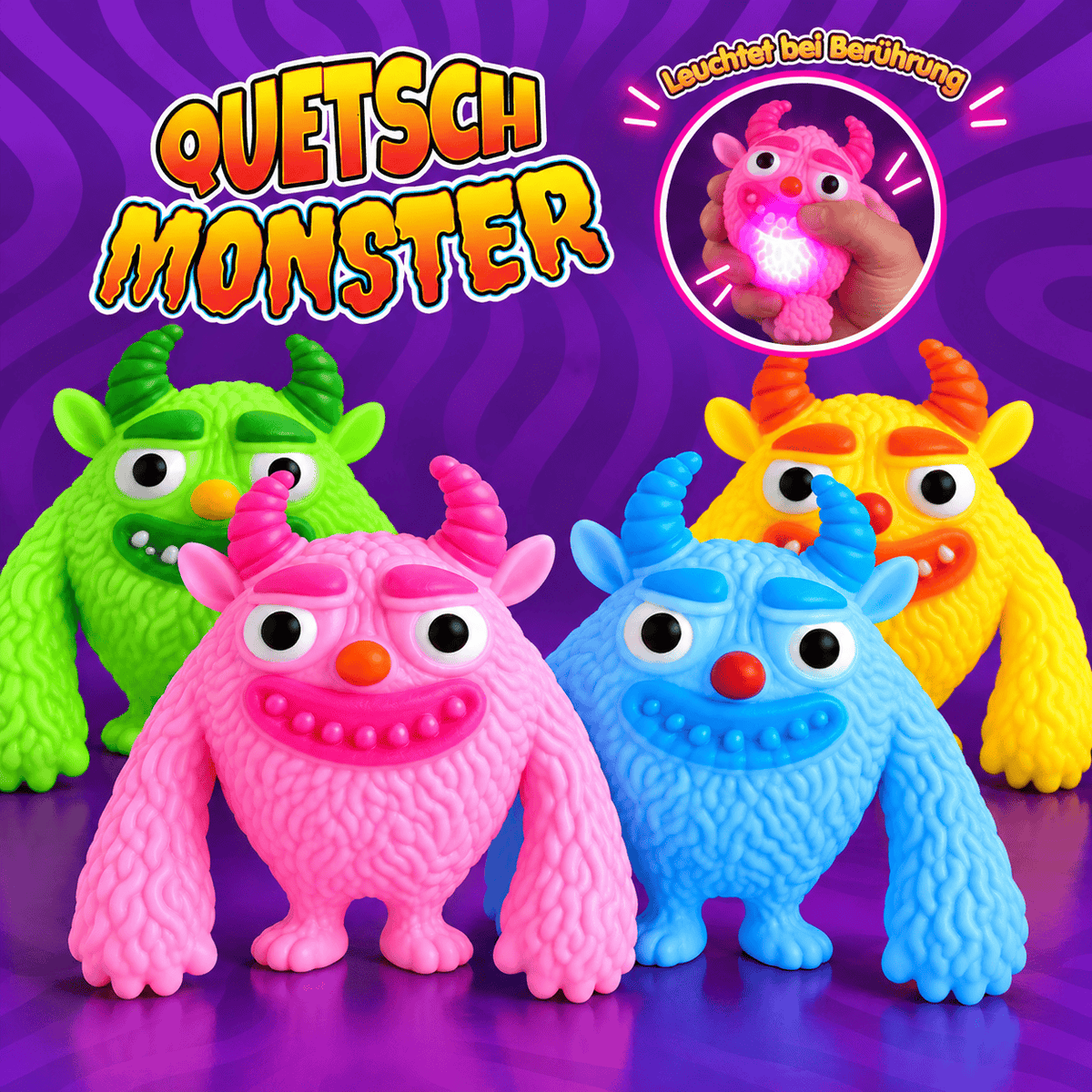 CandyPeak Mystery Quetsch Monster Anti Stress Spielzeug (versch. Farben, mit Leuchtfunktion)