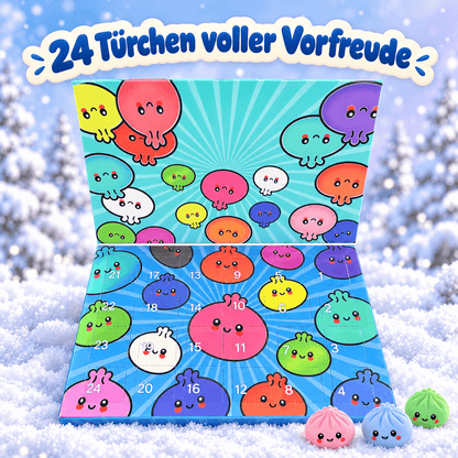 CandyPeak Mystery Squishy Dumpling Adventskalender 2026, Countdown Kalender (24 Türen mit Mini Dumpling Überraschungen)