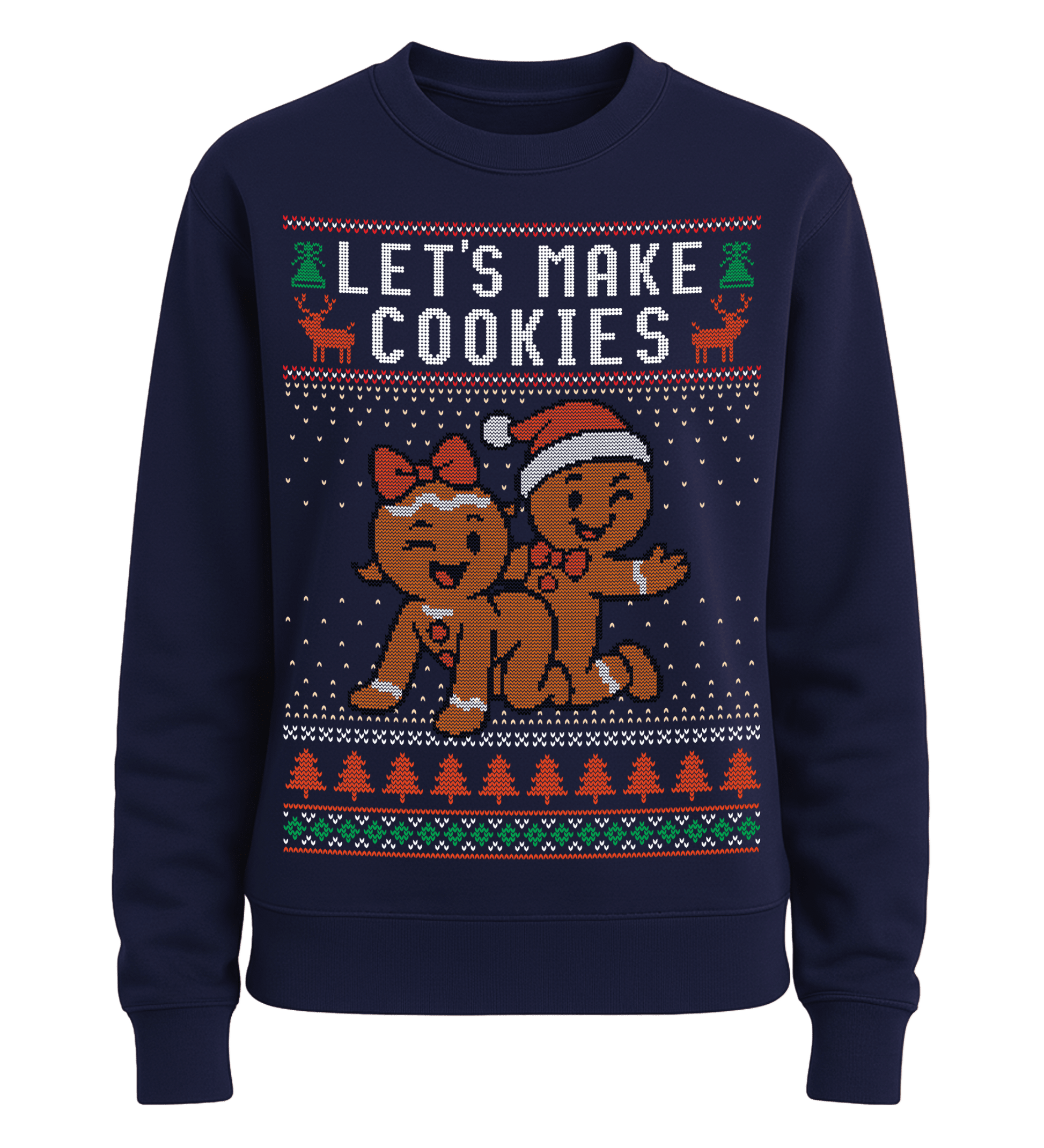 Shirtee Unisex Sweatshirt Oxford Navy / S UGLY SWEATER „Let's make cookies“  - Unisex Pullover