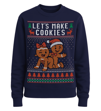 Shirtee Unisex Sweatshirt Oxford Navy / S UGLY SWEATER „Let's make cookies“  - Unisex Pullover