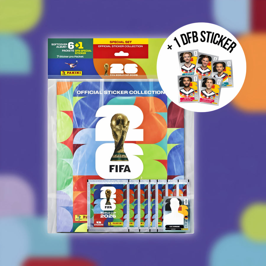 Panini Panini FIFA World Cup WM 2026 Starterset XL (Sammelheft, 6x Stickerpack + 1x DFB Special-Sticker)