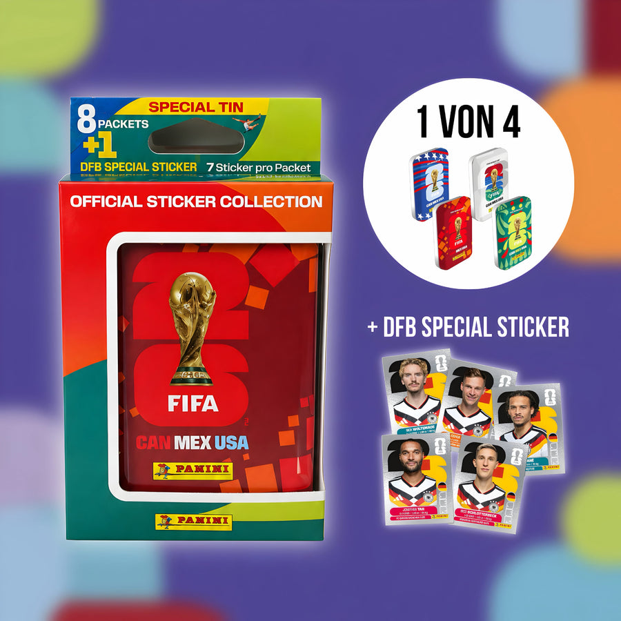 Panini Panini FIFA World Cup WM Sammelsticker Special Tin (8x Packs + 1x DFB Special Sticker)