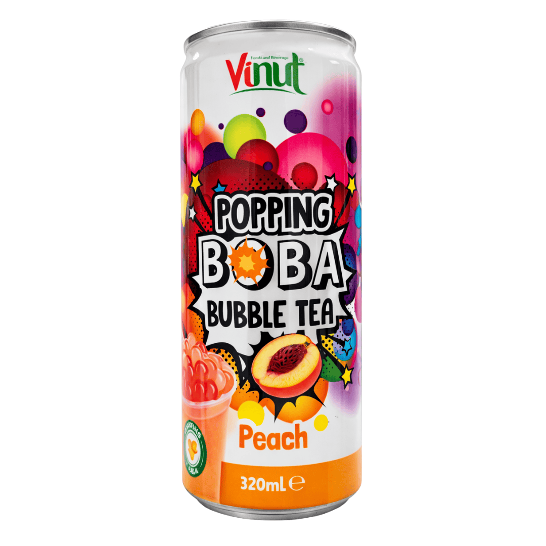 Vinut Peach 320ml Vinut - Popping Boba Bubble Tea 320ml (versch. Sorten)