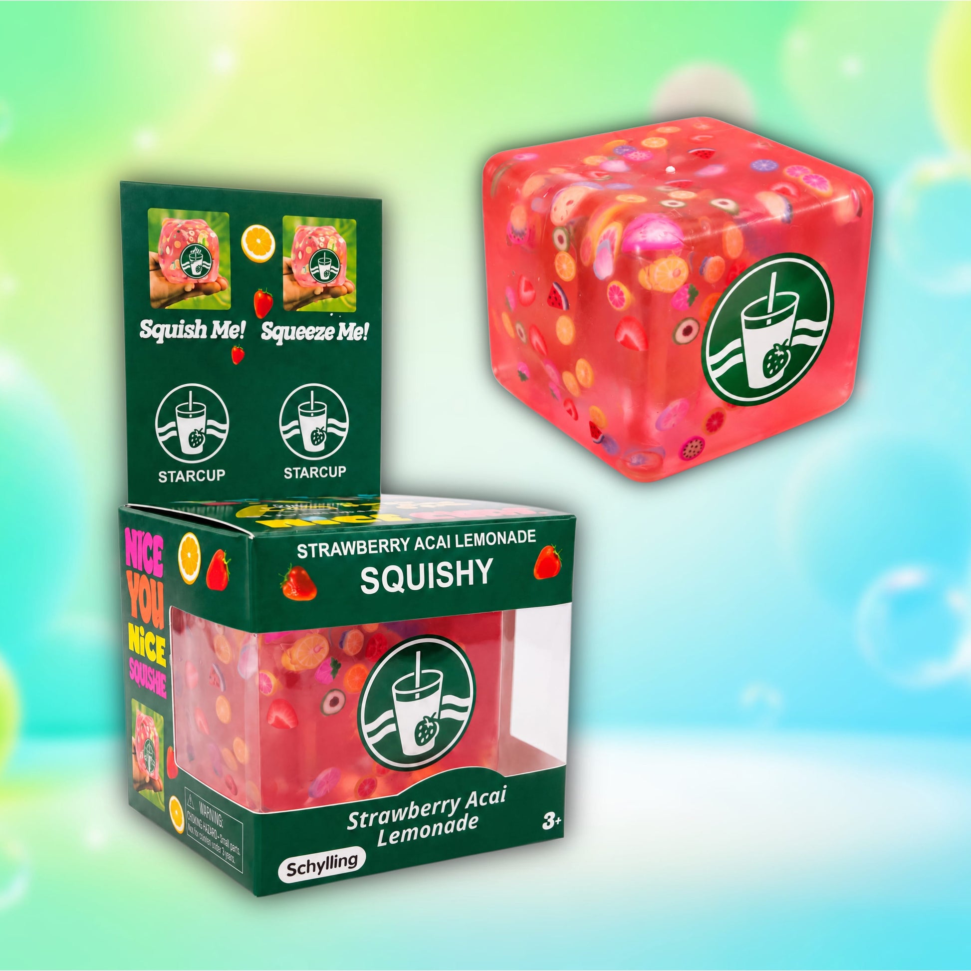 CandyPeak Pink-Lemonade Nice Cube Squishy Squeeze Anti Stress Würfel (versch. Farben)