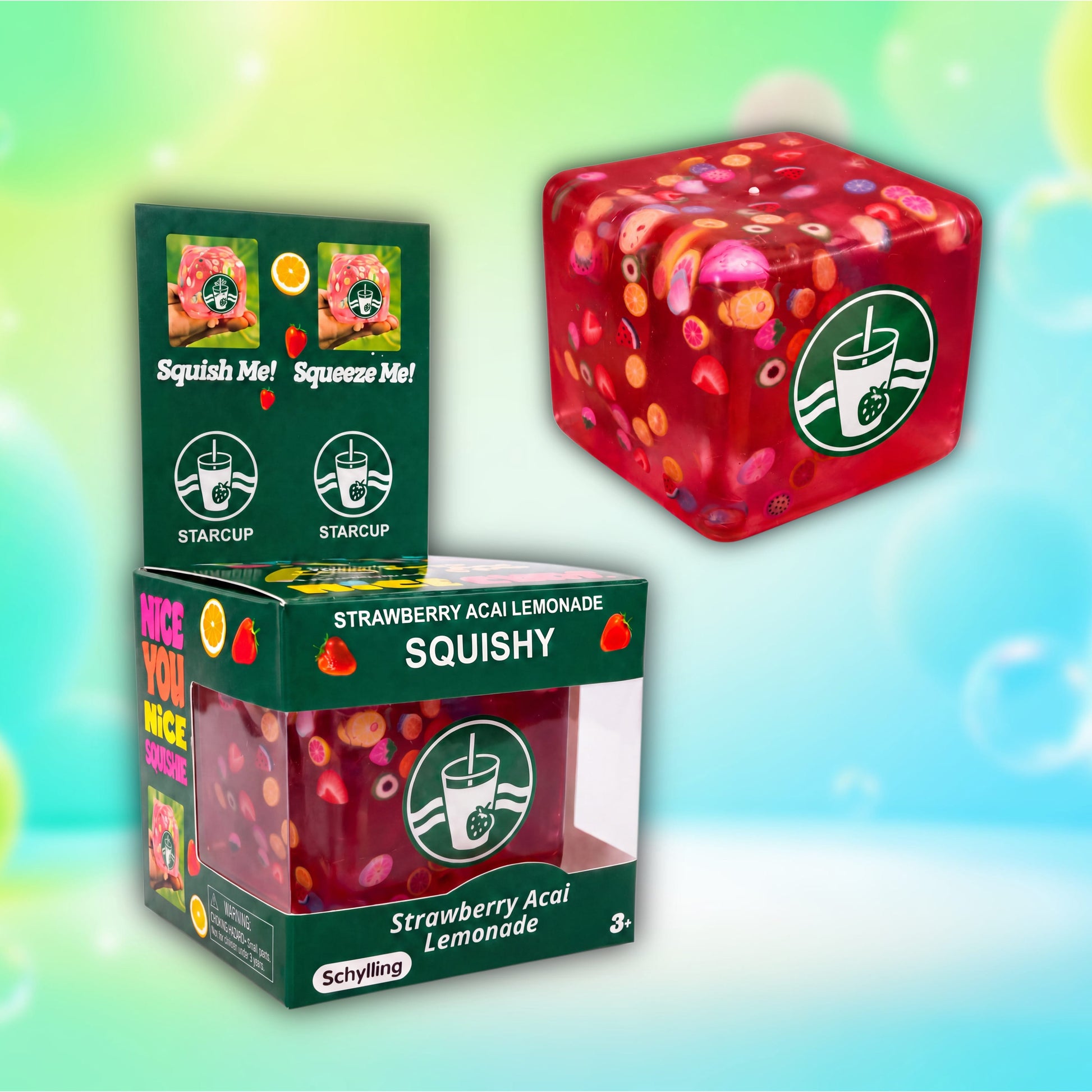 CandyPeak Red-Lemonade Nice Cube Squishy Squeeze Anti Stress Würfel (versch. Farben)