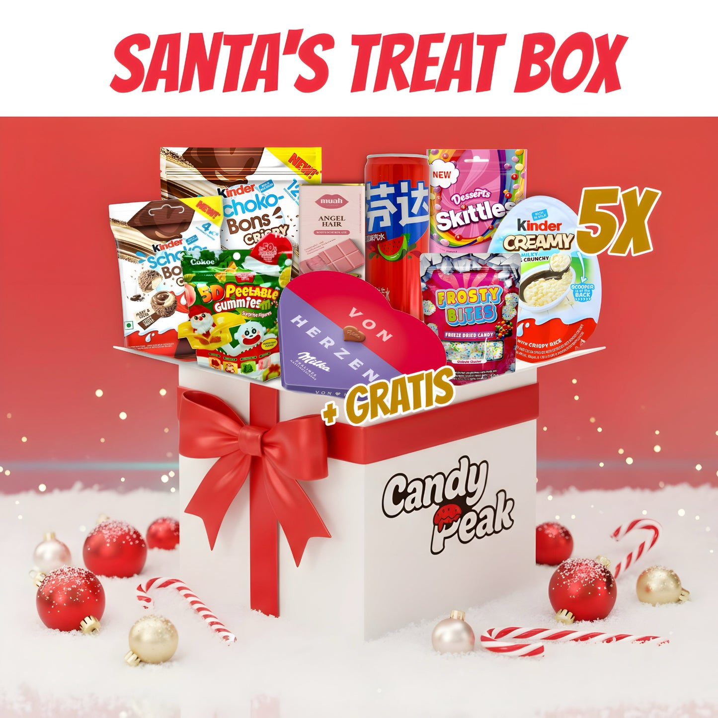 CandyPeak Santa‘s Treat Box (+gratis Milka „Von Herzen“ Pralinés)