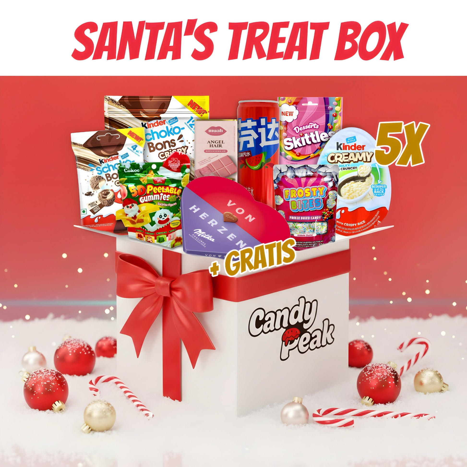 CandyPeak Santa‘s Treat Box (+gratis Milka „Von Herzen“ Pralinés)