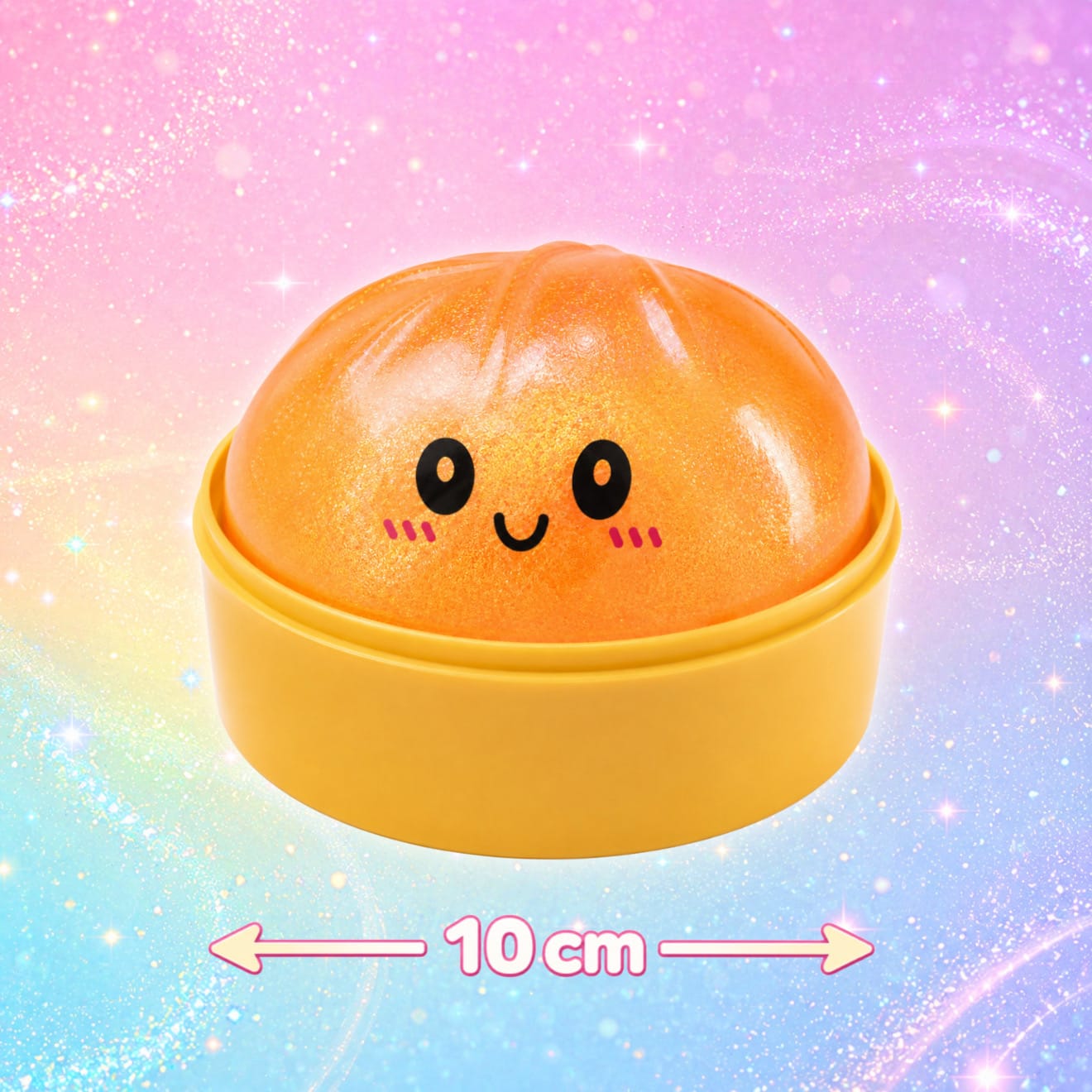 CandyPeak Squishy Squeeze Dumpling Buns - 100% Glitter Dumpling garantiert, Anti Stress Spielzeug 10cm (zufällige Farbe)
