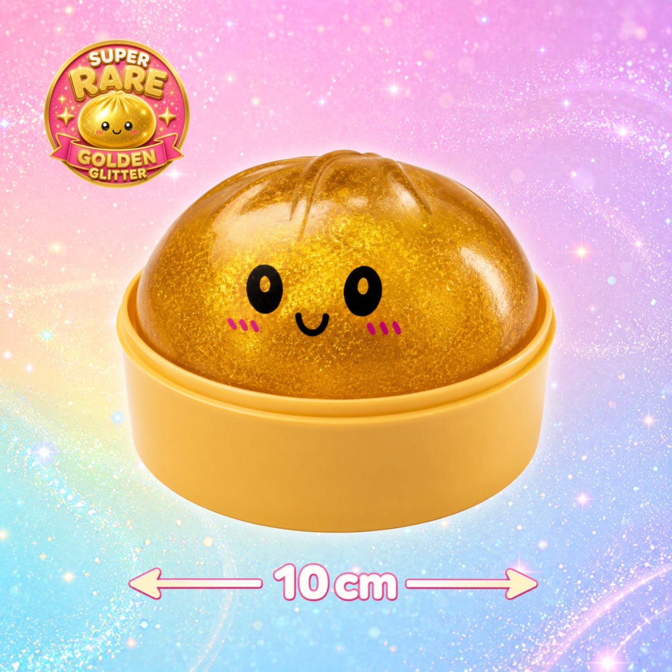 CandyPeak Squishy Squeeze Dumpling Buns - 100% Glitter Dumpling garantiert, Anti Stress Spielzeug 10cm (zufällige Farbe)
