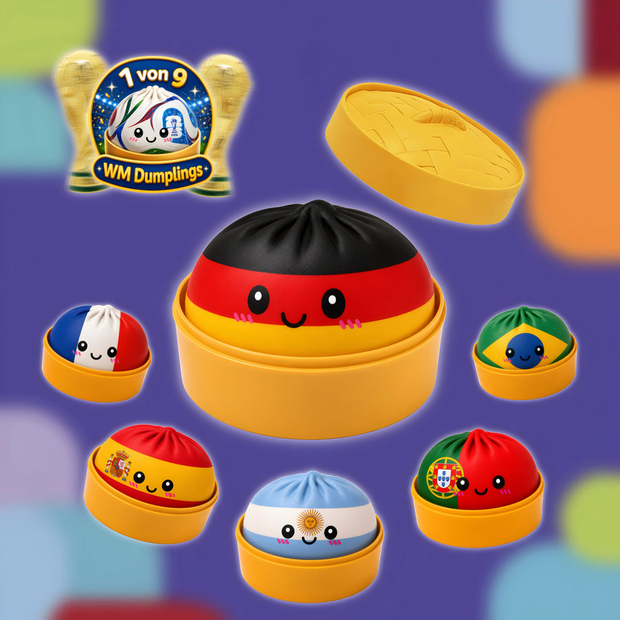CandyPeak Squishy Squeeze Dumpling Buns - World Cup Edition 2026, Anti Stress Spielzeug (zufällige Farbe)