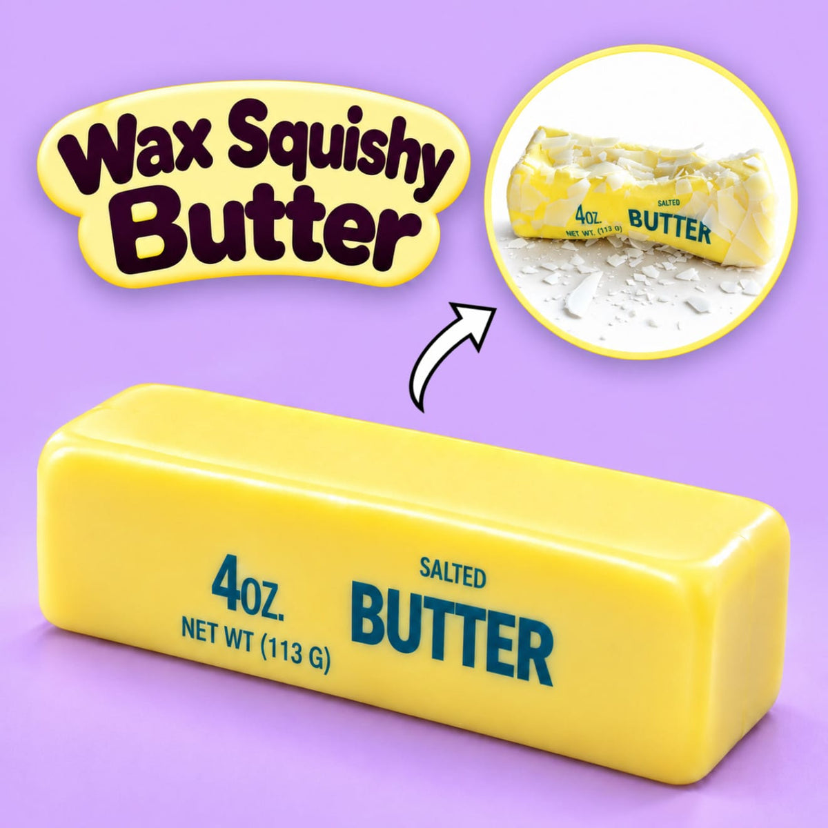CandyPeak Squishy Wax Cracking Butter Stick, mit Wachsschicht überzogen, Trendprodukt mit Cracking-Effekt (versch. Farben)