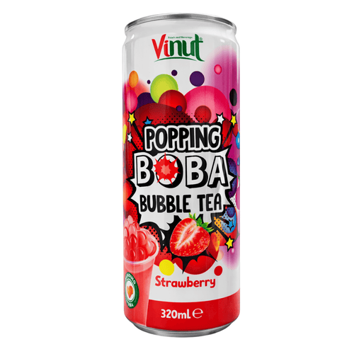 Vinut - Popping Boba Bubble Tea 320ml (various flavors) – Strawberry 320ml
