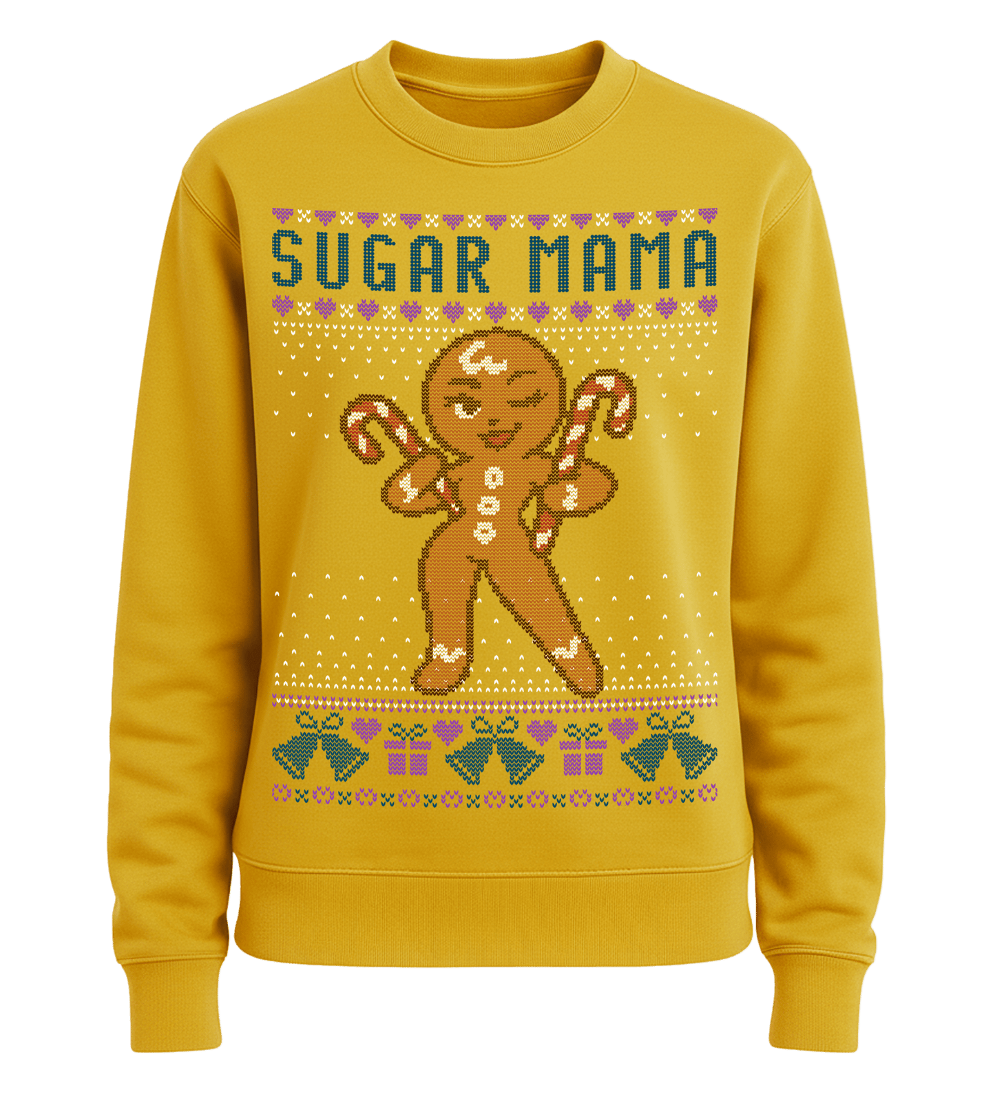 Shirtee Unisex Sweatshirt Sun Yellow / XS UGLY SWEATER „Sugar Mama“  - Unisex Pullover