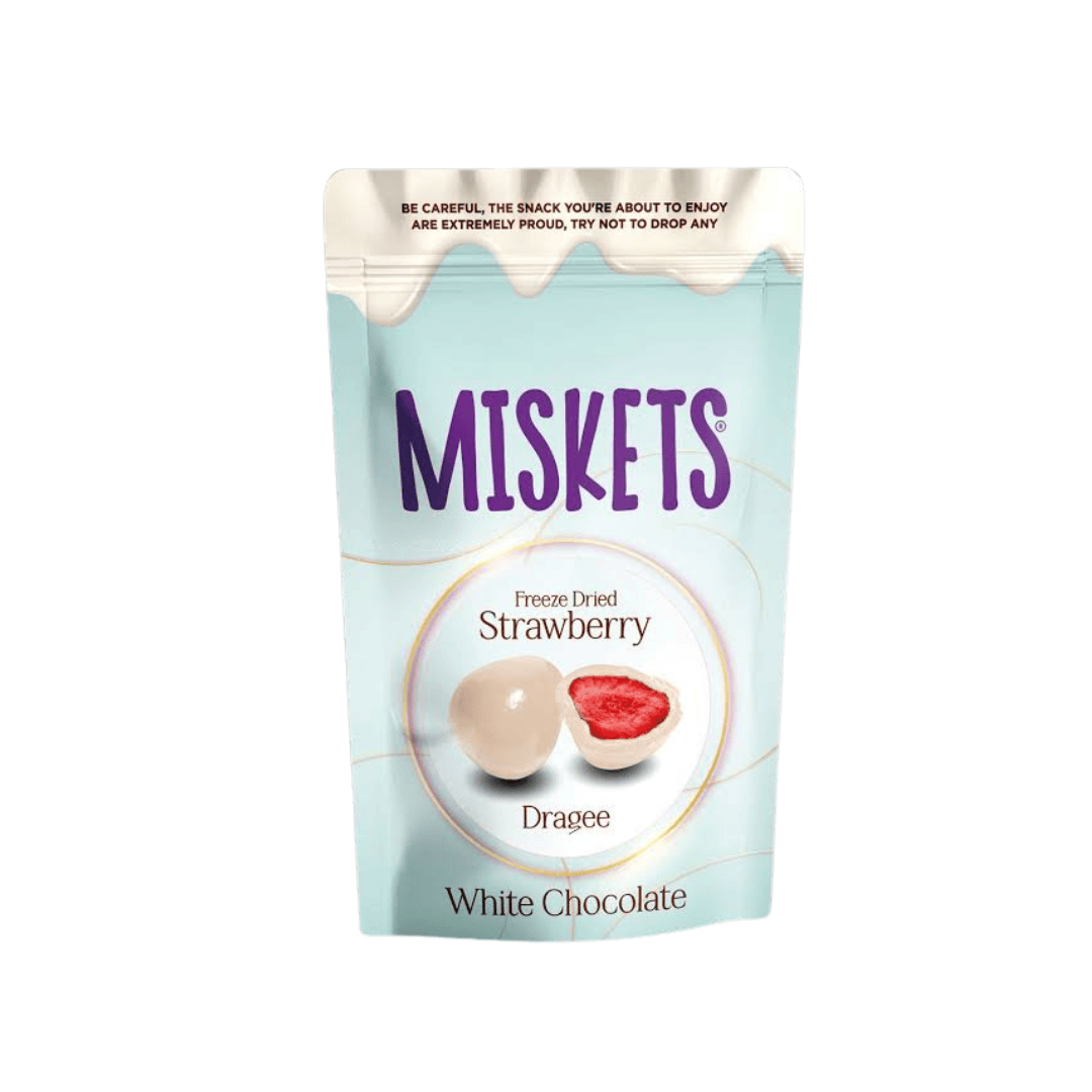 Misket White Chocolate 80g Miskets - Gefriergetrocknete Erdbeeren im Schokomantel 80g (versch. Sorten)