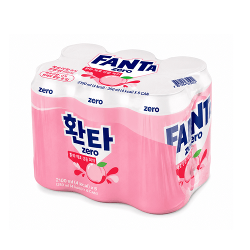 Fanta Zero Corée 350ml (diverses saveurs) – Pêche Blanche Zéro 350ml / Lot de 6