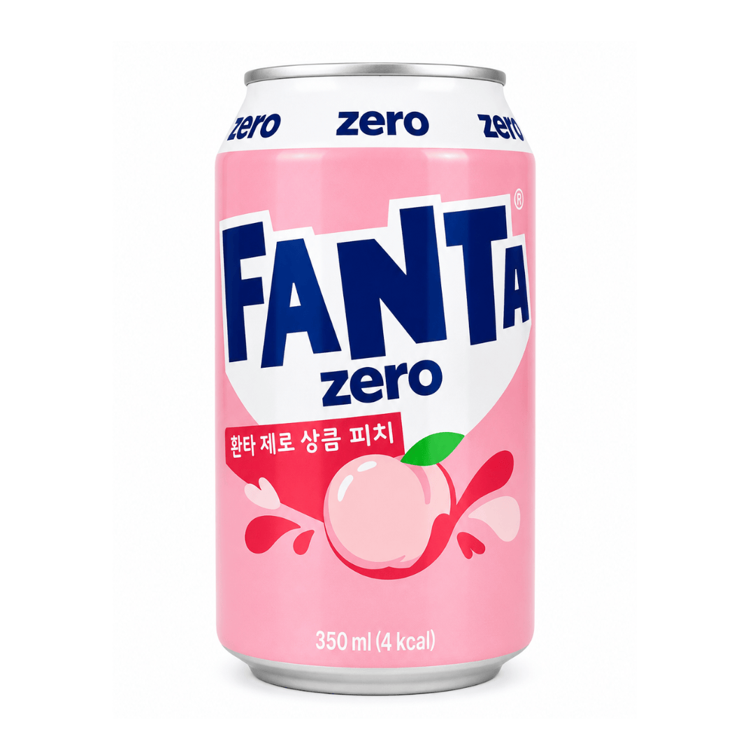 Fanta White Peach Zero 350ml / Einzeln Fanta Zero Korea 350ml (versch. Sorten)